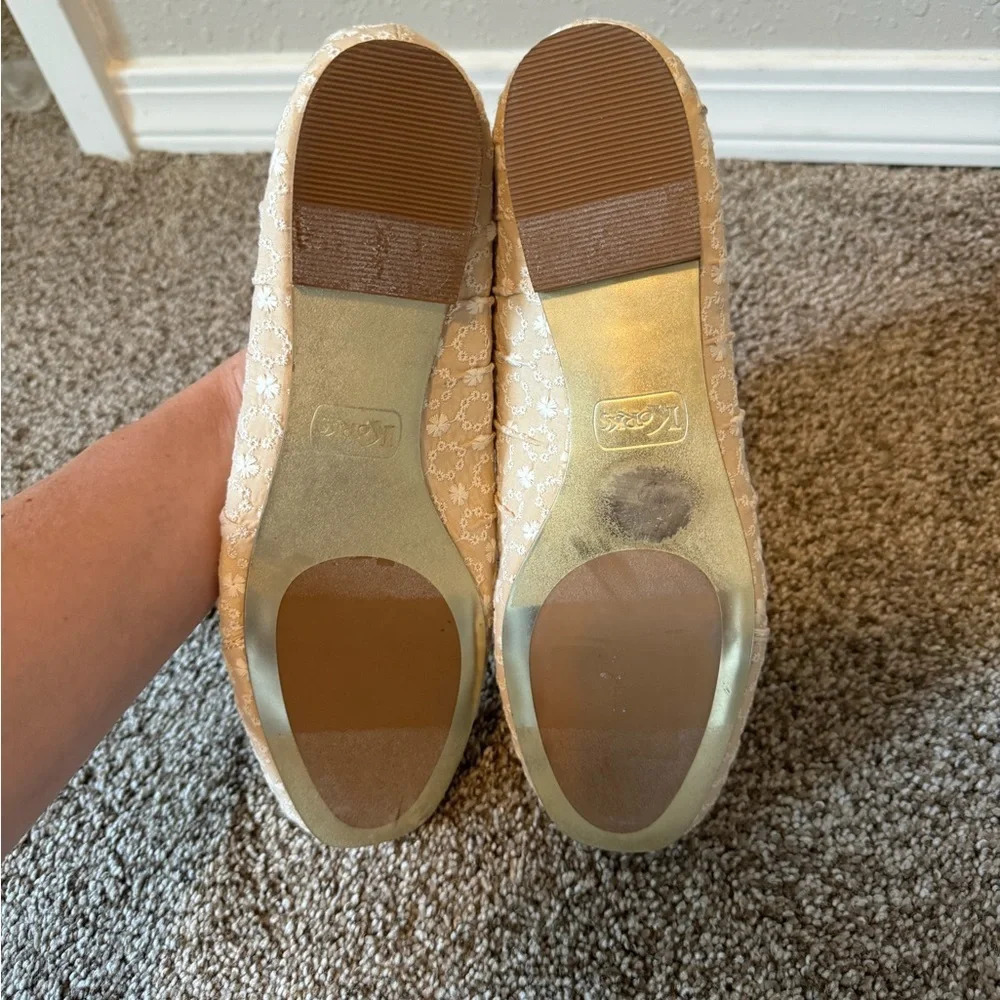 Korks Palmer Ballet Flat Eyelet Fabric Square Toe Size 8.5 Womens - Picture 8 of 10